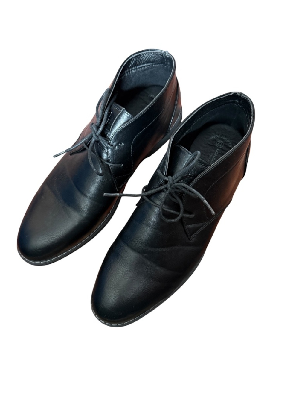 London Fog Men's Black Dress Leather Chukka Boots Size 12